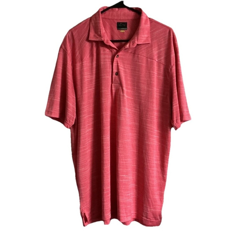 Greg Norman Salmon Golf Polo Short Sleeve Collared Shirt Men's‎ Sz XL